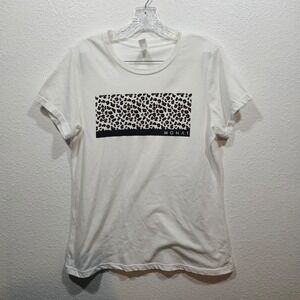 Monat Leopard Print Graphic Tee Women's Size Large